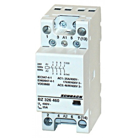 Contactor modular 2UH, 25A, 4ND, 24VAC Schrack